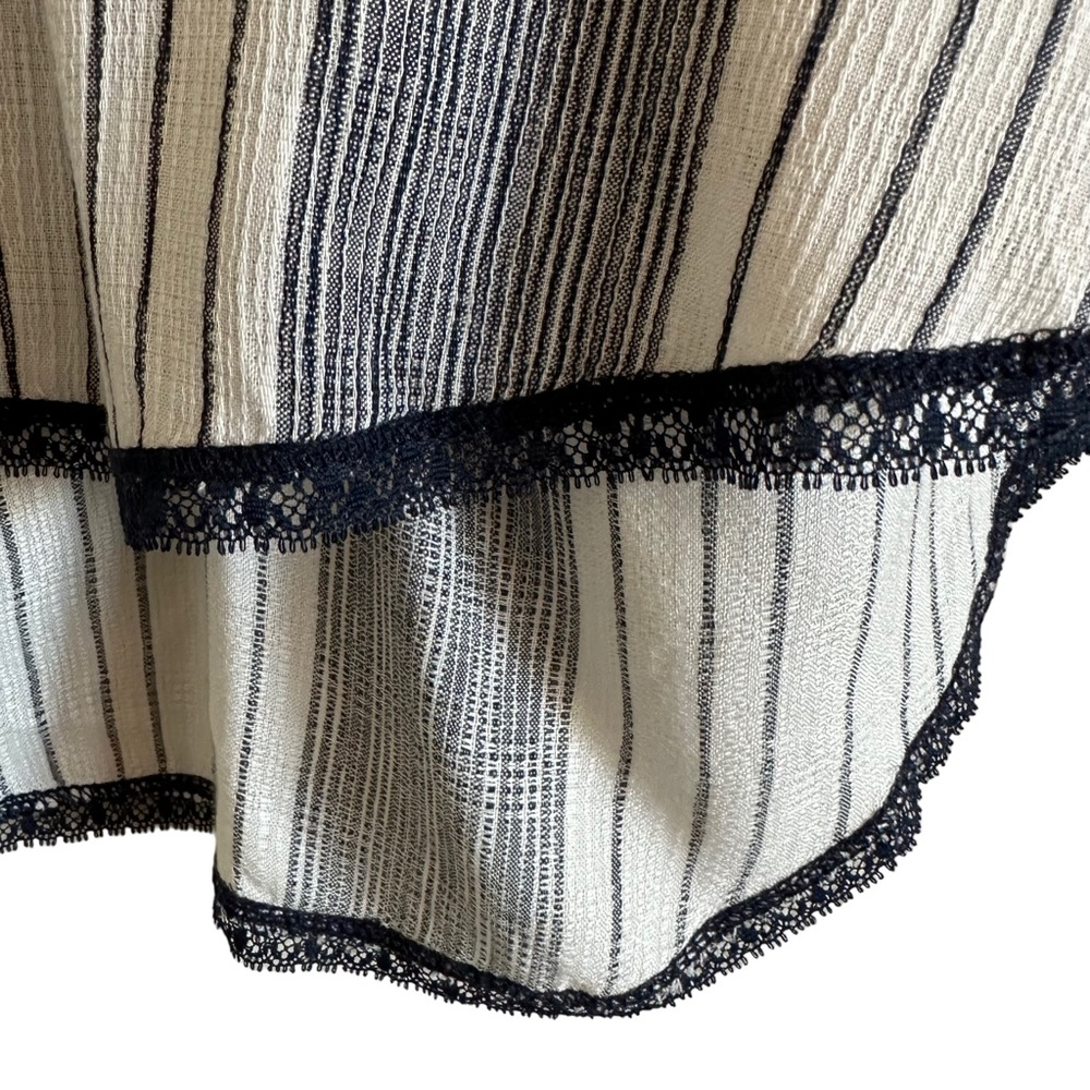 NWT Lovestitch Striped Camisole Tank with Lace Navy & Ivory Sz M - Picture 8 of 13